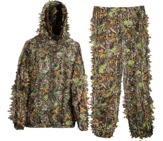 Ghillie Suit 3D Leafy Camo Hunting Suits, Woodland Gilly Suits Gillies Suits for Men, Leaf Camouflage Hunting Suits