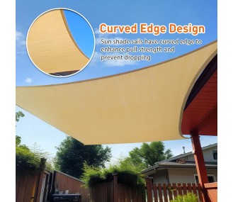 Sun Shade Sails Canopy, Dark Grey Curved Outdoor Shade Canopy 16'X20' Breathable 95% UV Block Canopy for Outdoor Patio Garden Backyard (We Make Custom Size)