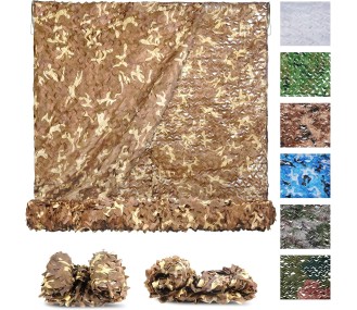 Desert Camo Netting for Hunting Blinds - Premium Camo Net Bulk Roll, Camouflage Netting for Army Shooting, Party Decorations, Camping Ghillie Netting 2*3m