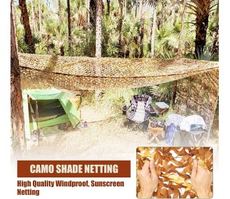 Desert Camo Netting for Hunting Blinds - Premium Camo Net Bulk Roll, Camouflage Netting for Army Shooting, Party Decorations, Camping Ghillie Netting 2*3m